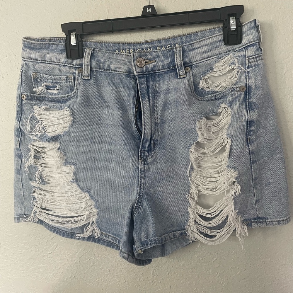 American Eagle Outfitters Blue Jean Shorts Distressed Style
